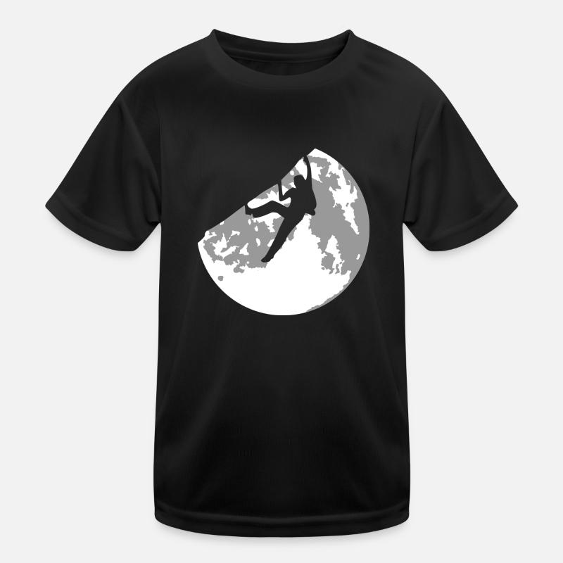 full moon and climbing Kids Functional T-Shirt