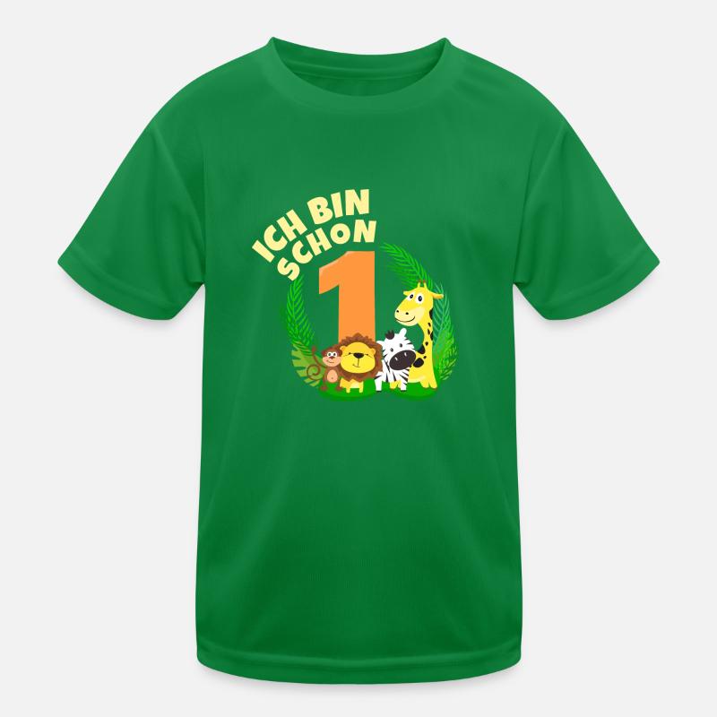 Ich bin schon 1 Jahr alt Dschungel Tier Geburtstag Kinder Funktions-T-Shirt
