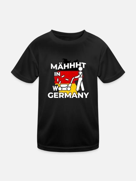 Made in Germany mäht Deutschland lustige Sprüche - Kinder Funktions-T-Shirt - Schwarz - Vorne