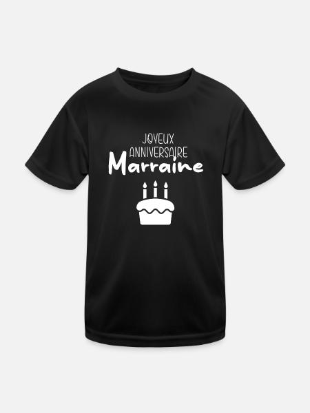 Joyeux anniversaire Marraine - T-shirt sport Enfant - noir - Devant