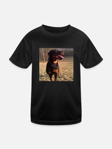 Rottweiler - Kinder Funktions-T-Shirt - Schwarz - Vorne