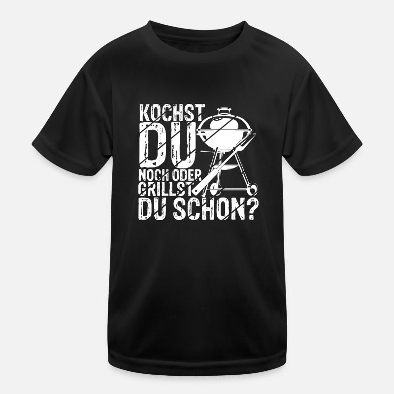Kochst Du Noch Oder Grillst Du Schon? Grillzange F Kinder Funktions-T-Shirt