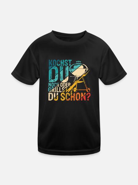 Grillen Besser Als Kochen Fleisch Liebe Geschenk G - Kinder Funktions-T-Shirt - Schwarz - Vorne