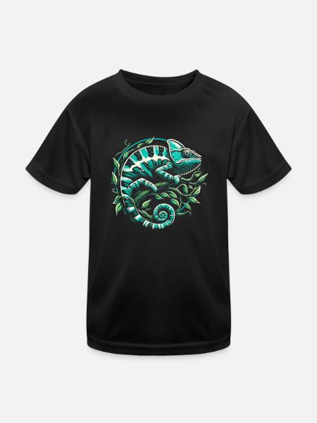 Caméléon - T-shirt sport Enfant - noir - Devant