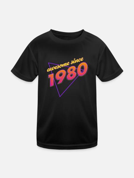 Rétro - Awesome since 1980 - T-shirt sport Enfant - noir - Devant