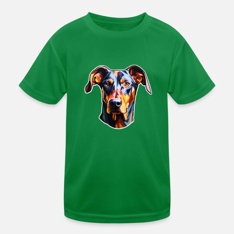 Doberman Head Psychédélique T-shirt sport Enfant