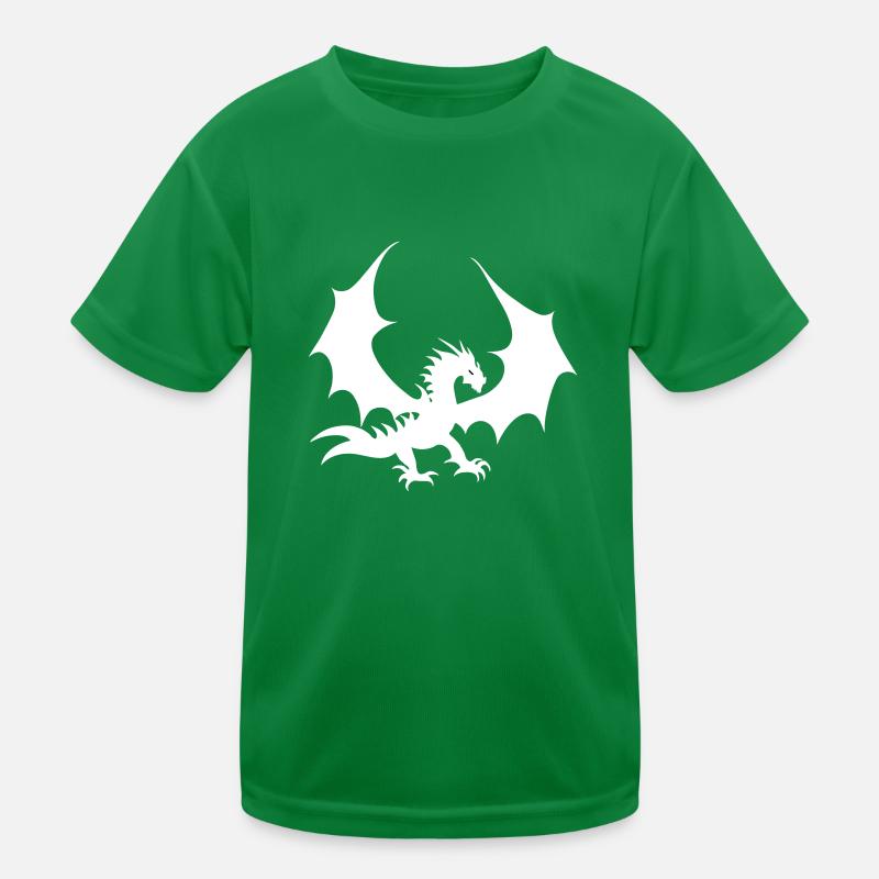 Cool White Dragon Kids Functional T-Shirt