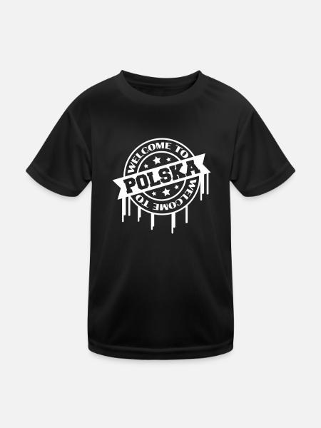 Bienvenue chez Polska 1 - T-shirt sport Enfant - noir - Devant