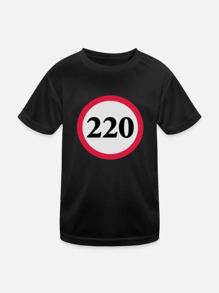 geschwindigkeitstafel_220 - Kinder Funktions-T-Shirt - Schwarz - Vorne