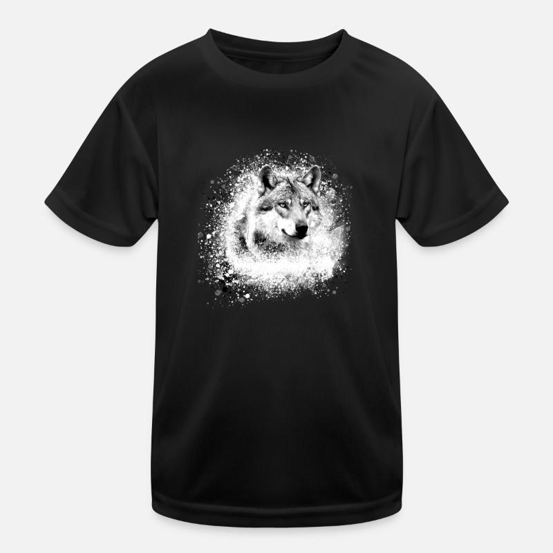 wolf,grau,hund, schäferhund,Hund, malerei,graffiti Kinder Funktions-T-Shirt
