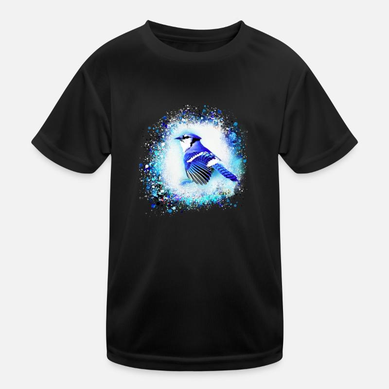blue jay, vogel, blau, graffiti ,aquarell ,sittich Kinder Funktions-T-Shirt