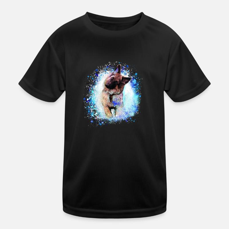 schäferhund ,hund,graffiti, deutscher schäferhund, - Kinder Funktions-T-Shirt - Schwarz
