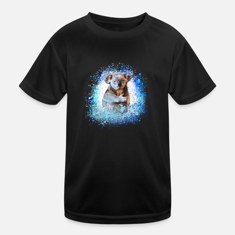 koala ,blue,graffiti,painting,koala bear - Kids Functional T-Shirt - black