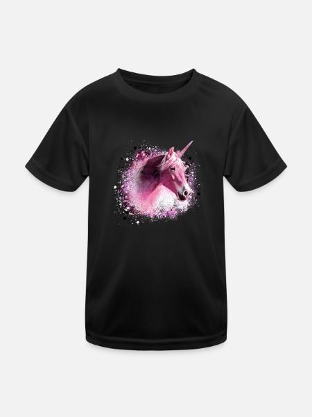 haflinger,horse,graffiti, painting, unicorn,pink - Kids Functional T-Shirt - black - Front