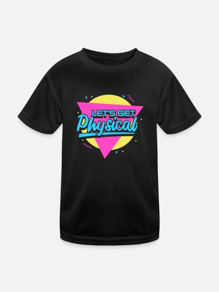Lets Get Physical - Kinder Funktions-T-Shirt - Schwarz - Vorne