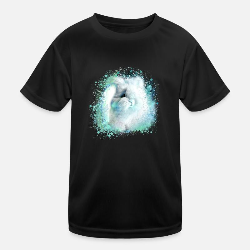 lapin angora, lapin, graffiti, coloré, lapin, bleu T-shirt sport Enfant