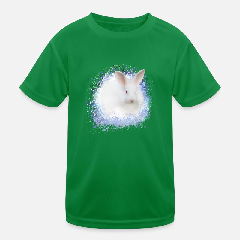 white rabbit,rabbit,graffiti,blue Kids Functional T-Shirt