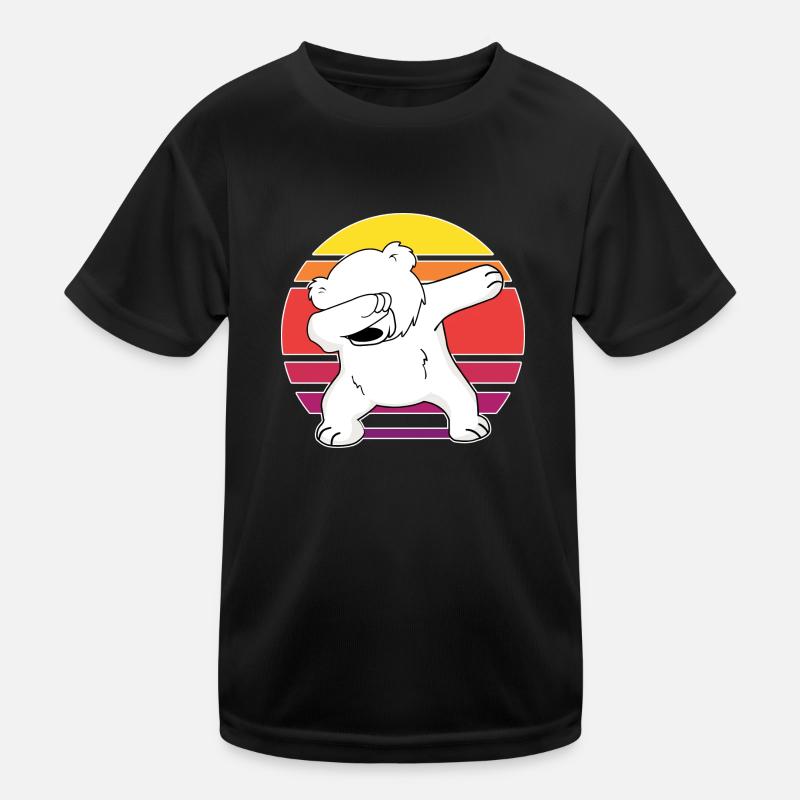 dab dabbing polar bear cool bear climate polar bear art Kids Functional T-Shirt