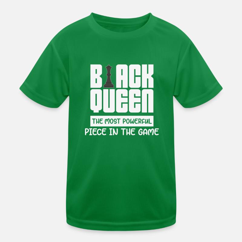 Womens Black Queen Most Powerful Chess African T-shirt sport Enfant