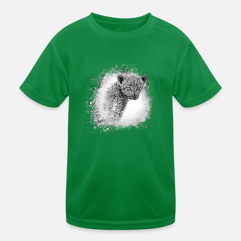 léopard, chat, chat sauvage, graffiti, peinture, gris T-shirt sport Enfant