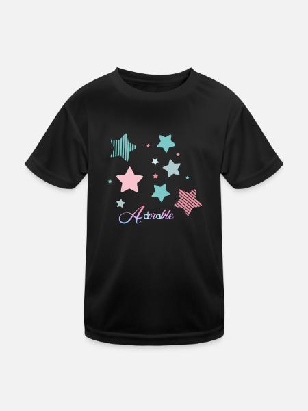 Niedlich. - Kinder Funktions-T-Shirt - Schwarz