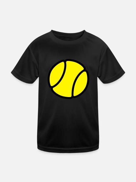 Balle de tennis - T-shirt sport Enfant - noir - Devant