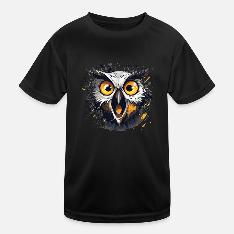 Crazy Eule Kinder Funktions-T-Shirt