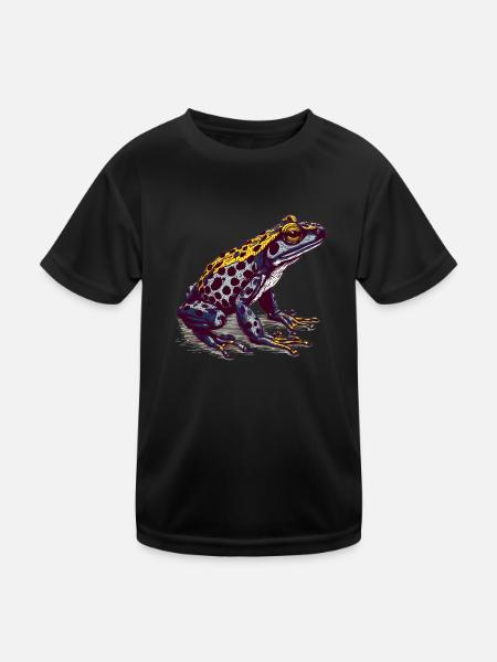 La grenouille empoisonnée vénéneuse vit sous les tropiques - T-shirt sport Enfant - noir - Devant