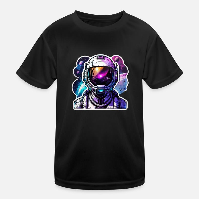 Astronaut & Galaxy Helmet Kids Functional T-Shirt