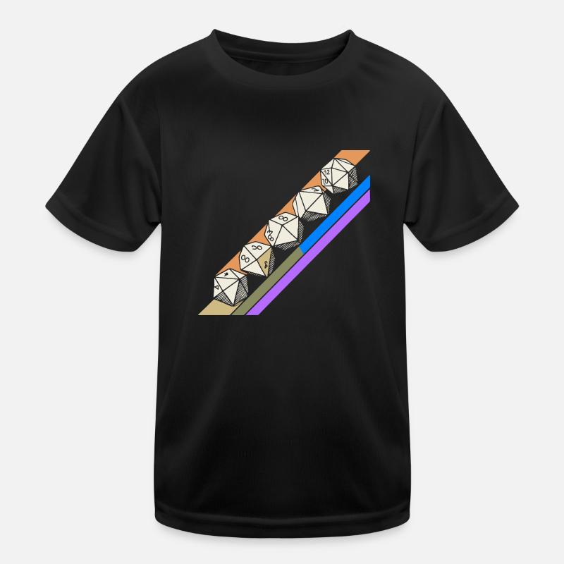 Retro Minimalist Polyhedral Dice Set Tabletop RPGP Kids Functional T-Shirt
