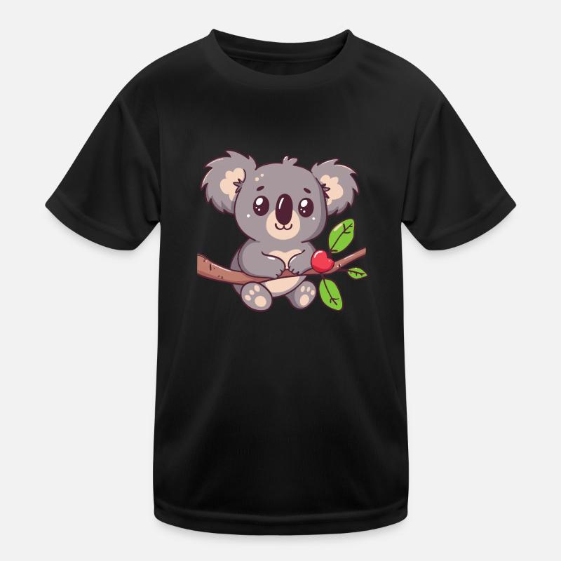 glücklicher Koalabär Koala auf Bambus Kinder Funktions-T-Shirt