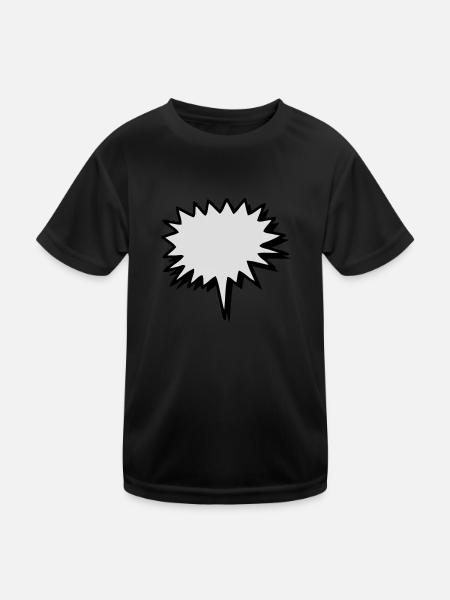 bubble, blister, speech blister, communication, - Kids Functional T-Shirt - black - Front