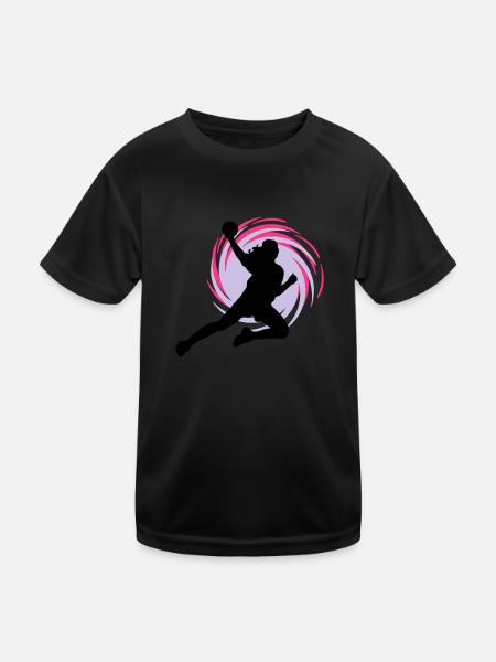 Wirbel Handballerin - Kinder Funktions-T-Shirt - Schwarz - Vorne