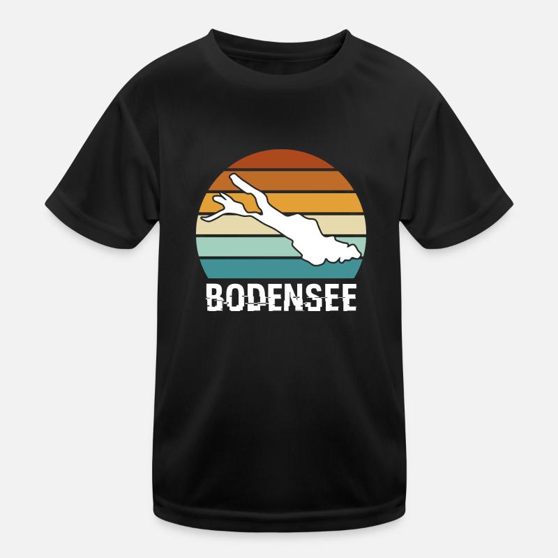 Bodensee - Kinder Funktions-T-Shirt - Schwarz