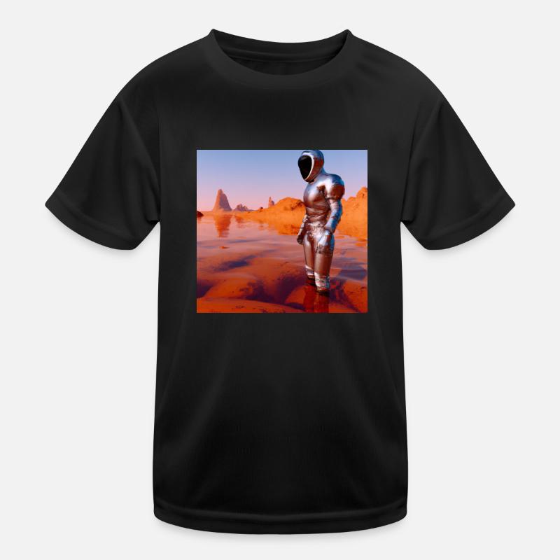 Diver on Mars - Kinder Funktions-T-Shirt - Schwarz