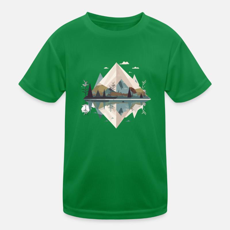 Minimalistic Mountains Kids Functional T-Shirt