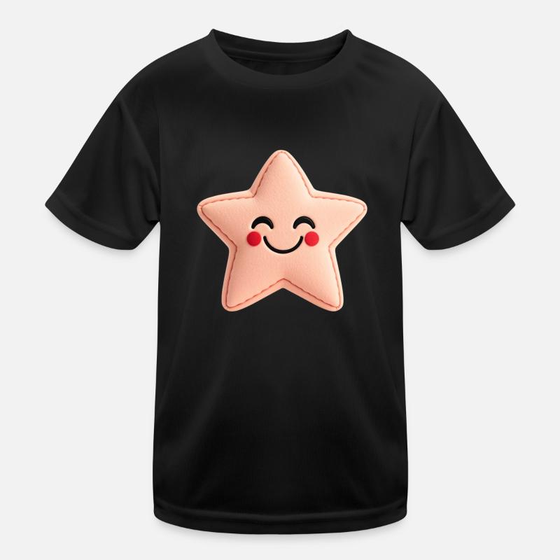 Süßer Stern - Pink - Kinder Funktions-T-Shirt - Schwarz