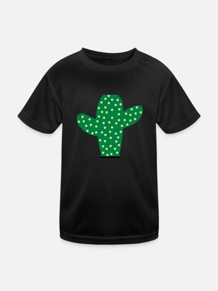 Stacheliger Kaktus - Kinder Funktions-T-Shirt - Schwarz - Vorne