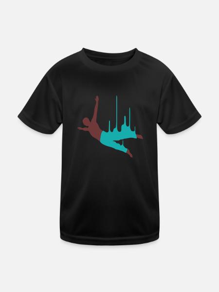 basejumper_2f - Kinder Funktions-T-Shirt - Schwarz - Vorne