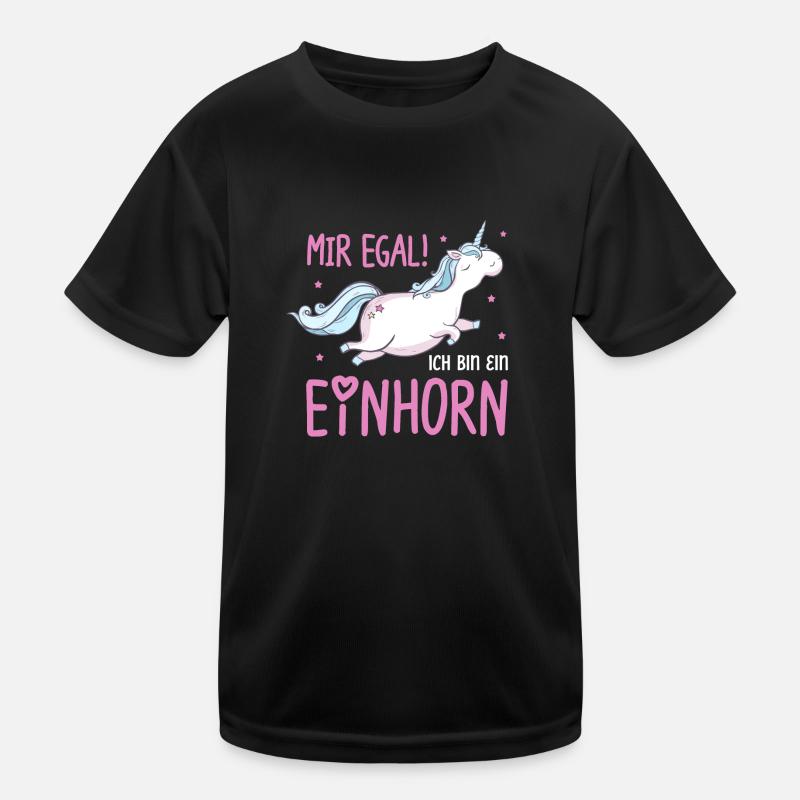 Mir egal ich bin ein Einhorn Kinder Funktions-T-Shirt