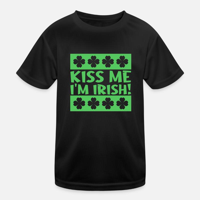 Kiss Me I'm Irish Kids Functional T-Shirt