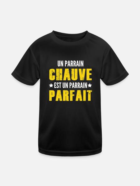 un parrain chauve est un parrain parfait - T-shirt sport Enfant - noir - Devant