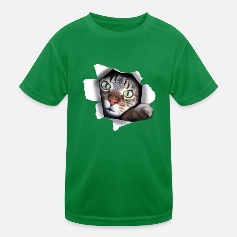 Félin mignon chat chat chatte déchirée patte T-shirt sport Enfant