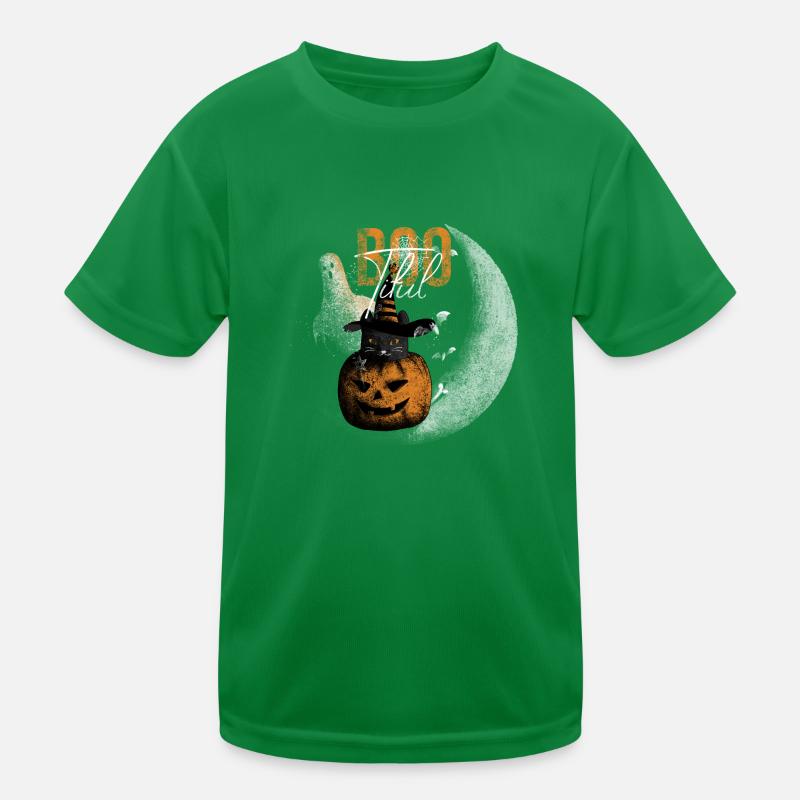 Bootiful Ghost and Black Cat in Crescent Moon T-shirt sport Enfant