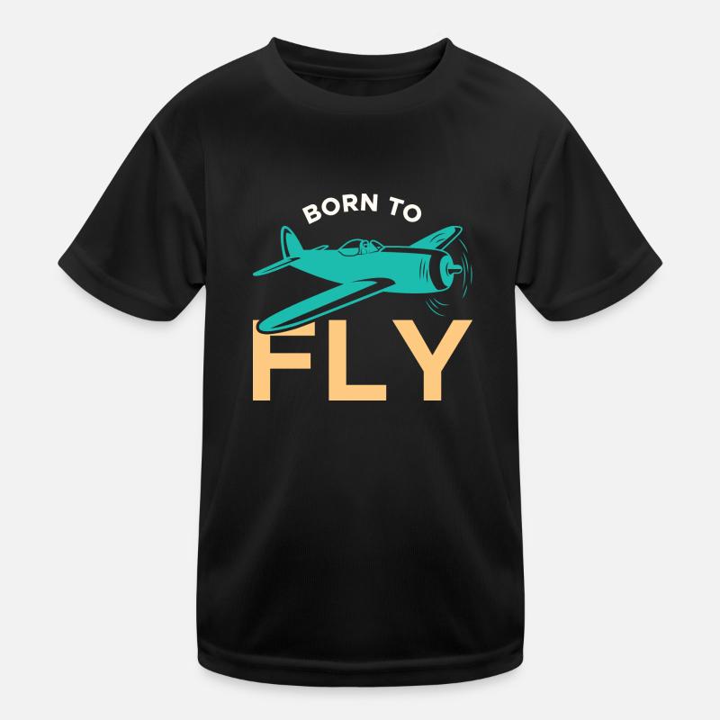 Born to Fly Aviation Pilot Kids Functional T-Shirt
