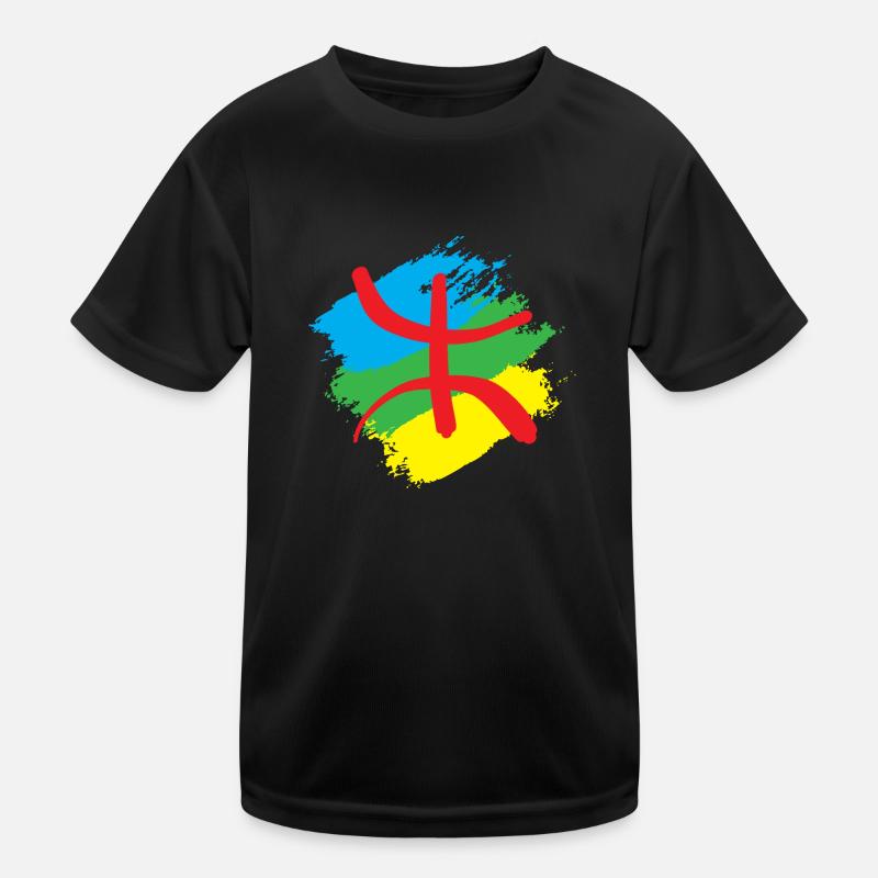 Stylized Amazigh flag - Kids Functional T-Shirt - black