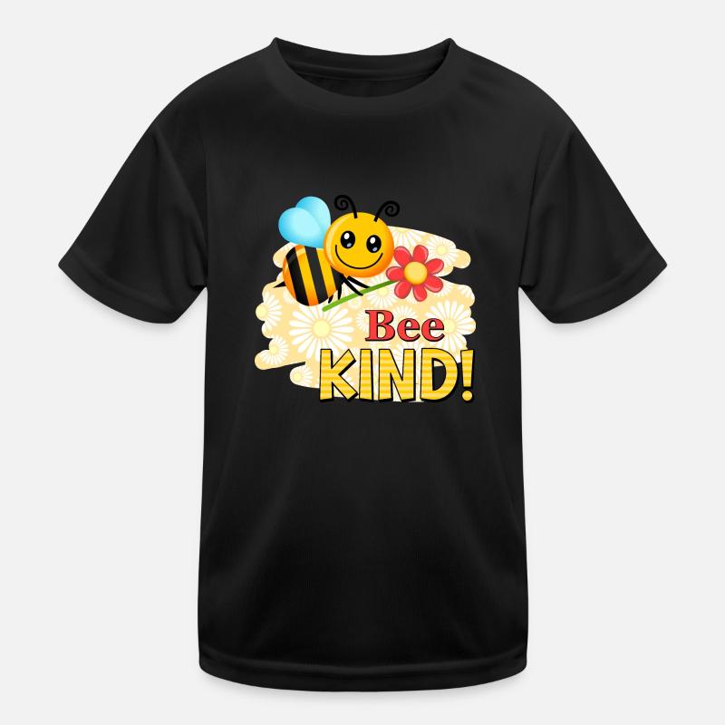 Bee Kind - Happy Text Slogan Kids Functional T-Shirt