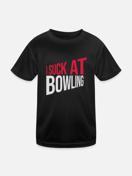 I suck at bowling - Kinder Funktions-T-Shirt - Schwarz - Vorne