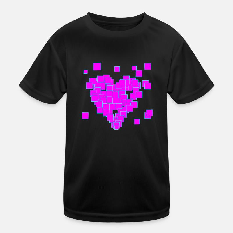 Pink pixel herz Kinder Funktions-T-Shirt