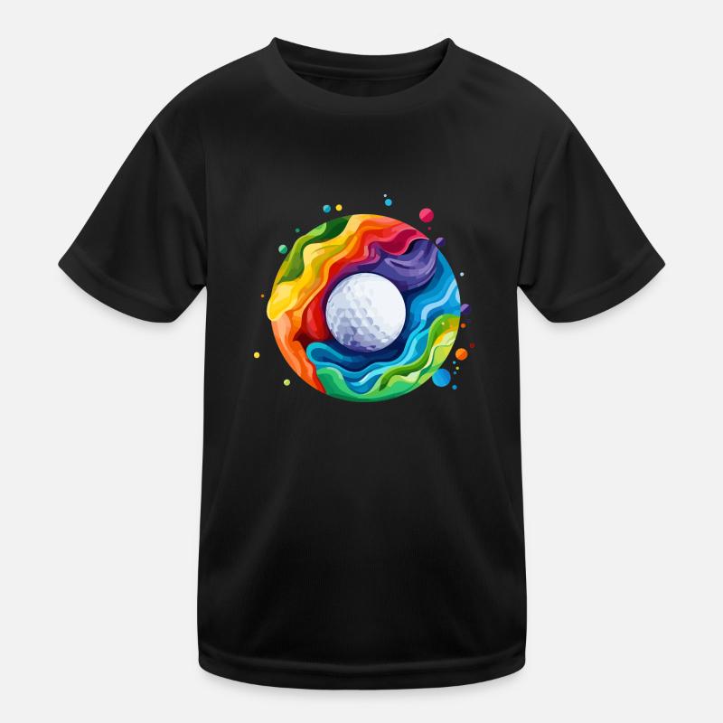 colorful golf ball logo Kids Functional T-Shirt